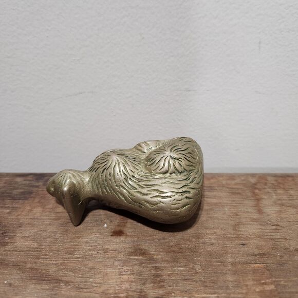 Vtg Brass Kitty Cat Kitten Feline Bookshelf Knick Knack Paperweight Shelf MCM - Picture 5 of 7